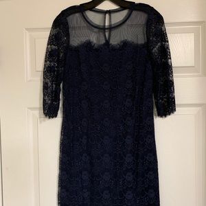 BCBG Navy Illusion Dress
